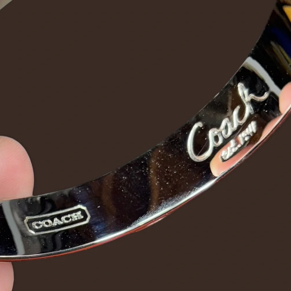 NWOT Coach Silver Logo Bangle